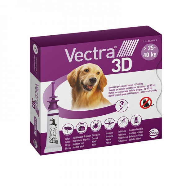 Vectra 3D Pipetas antiparasitarias para perros  25-40 kg